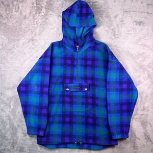 Vintage The Limited Malden Polar Fleece Hoodie Mens 16 Blue Kangaroo Quarter Zip